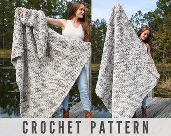 CROCHET BLANKET PATTERN - Quick Blanket Crochet Pattern