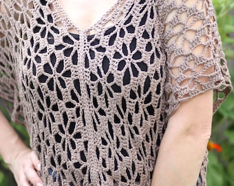 Patrón de blusa de verano a crochet: patrón fácil de blusa de verano a crochet, blusa para mujer, camisa de crochet para mujer, blusa de crochet para principiantes, blusa de crochet extragrande