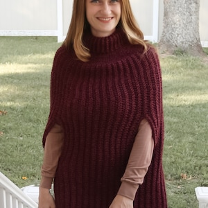 Crochet Poncho Pattern: Easy Women&#39;s Pullover (PDF Pattern)