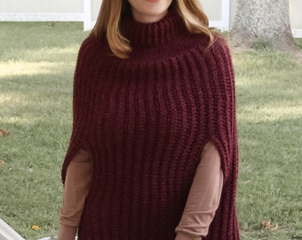 Crochet Poncho Pattern: Easy Women's Pullover (PDF Pattern)