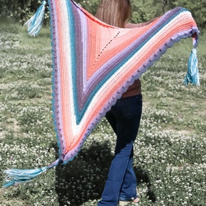 Crochet Wrap or Shawl or Triangle Scarf Pattern Beginner Friendly Crochet Pattern image 6