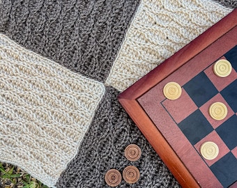 Crochet Checkered Blanket Pattern: Checkerboard Afghan (PDF Pattern)