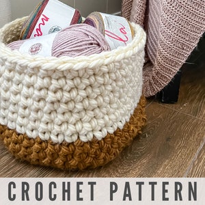 Crochet Basket Pattern - Single Crochet Basket - Easy Round Basket - Beginner Crochet Pattern