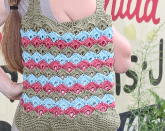 Farmers Market Bag Crochet Pattern: Box Stitch Tote (PDF Pattern)