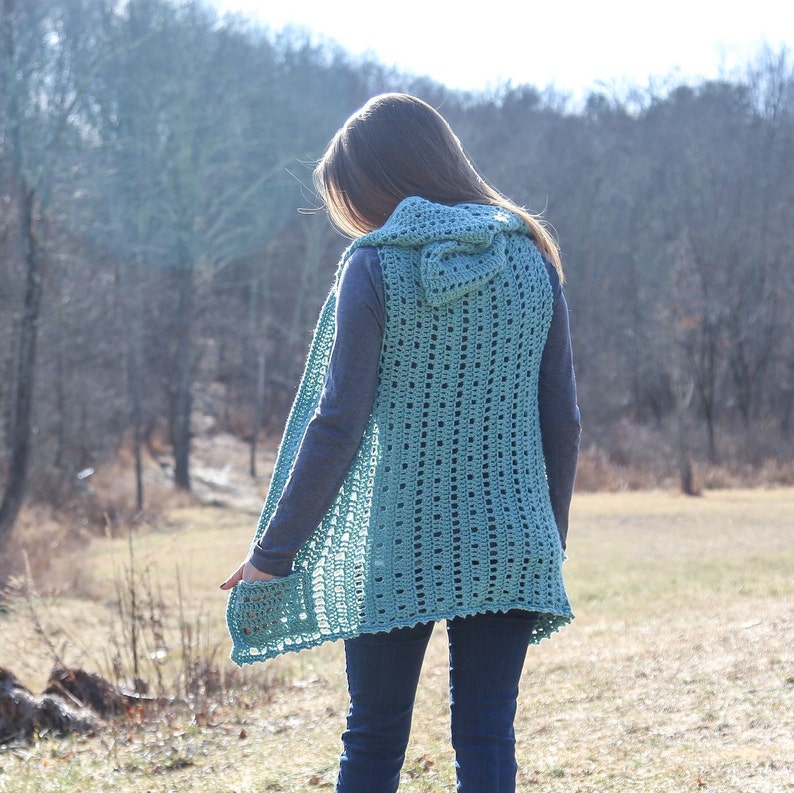 Crochet Hooded Vest Pattern Easy Beginner crochet pattern Etsy