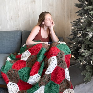 CROCHET HEXAGON PATTERN Crochet Christmas Hexagon Blanket, Crochet Hexi Patterns image 4