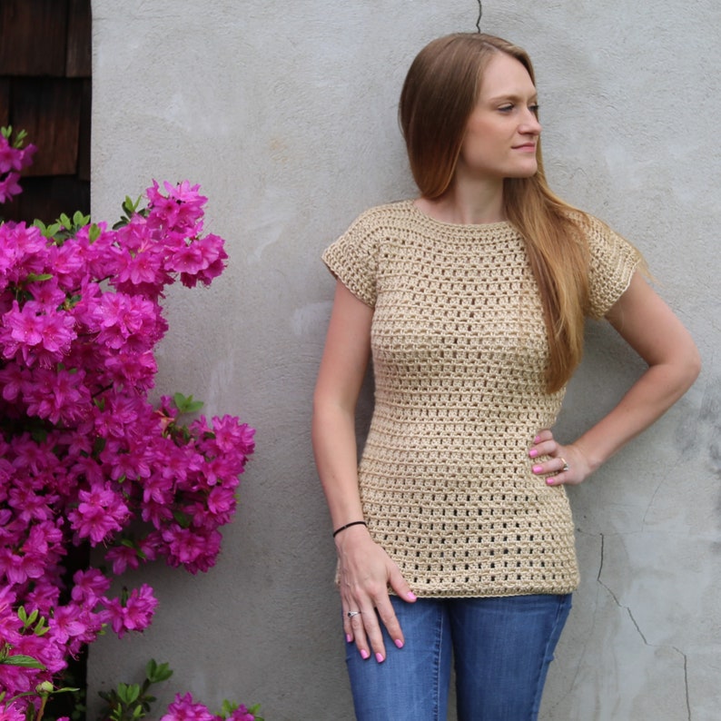 Crochet Top Pattern / Easy Crochet Pattern / Crochet Shirt Pattern / Crochet Tee Pattern / Fall Crochet /Beginner Crochet Pattern / Tutorial zdjęcie 10