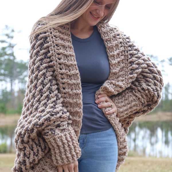 CROCHET PATTERN - Chunky Cocoon Cadigan - Cocoonigan Sweater