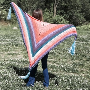 Crochet Wrap or Shawl or Triangle Scarf Pattern Beginner Friendly Crochet Pattern image 8