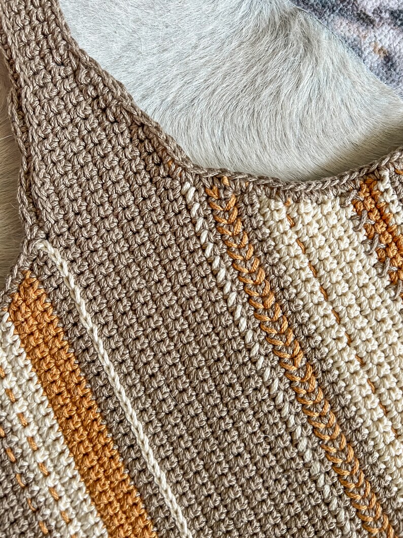 CROCHET PATTERN Striped Tote Bag Crochet Pattern image 4