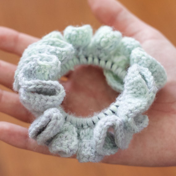 Multi Coloured Fluffy Crochet Scrunchie Hair Accessory