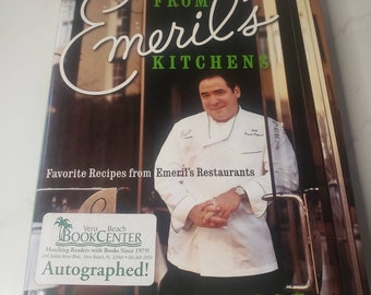 From Emeril's Kitchens : Favorite Recipes from Emeril's Restaurants SIGNED autographed 1st edition cookbook recipes free ship media mail