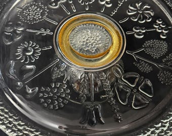 Vintage Mikasa Garden Club Crystal Cake Stand - 12" Embossed Floral Pedestal Plate - Hostess Gift or Wedding Decor