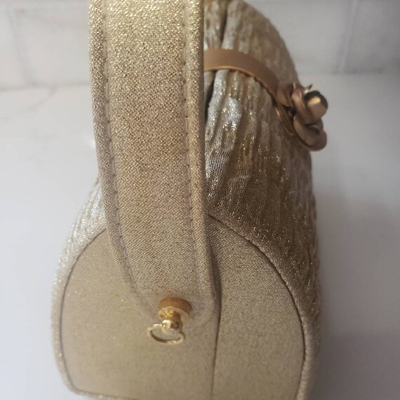 Vintage purse  evening bag gold free shipping - image 4