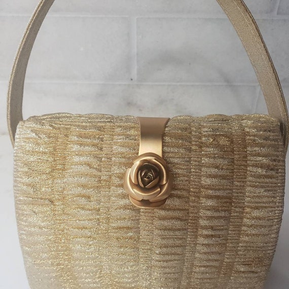 Vintage purse  evening bag gold free shipping - image 1