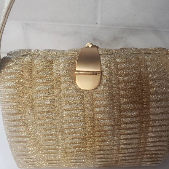 Vintage purse  evening bag gold free shipping - image 3