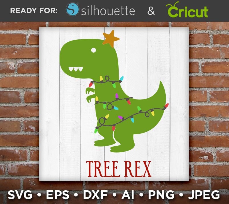 Download Christmas Tree Dinosaur Dinosaur SVG TRex SVG T-Rex | Etsy
