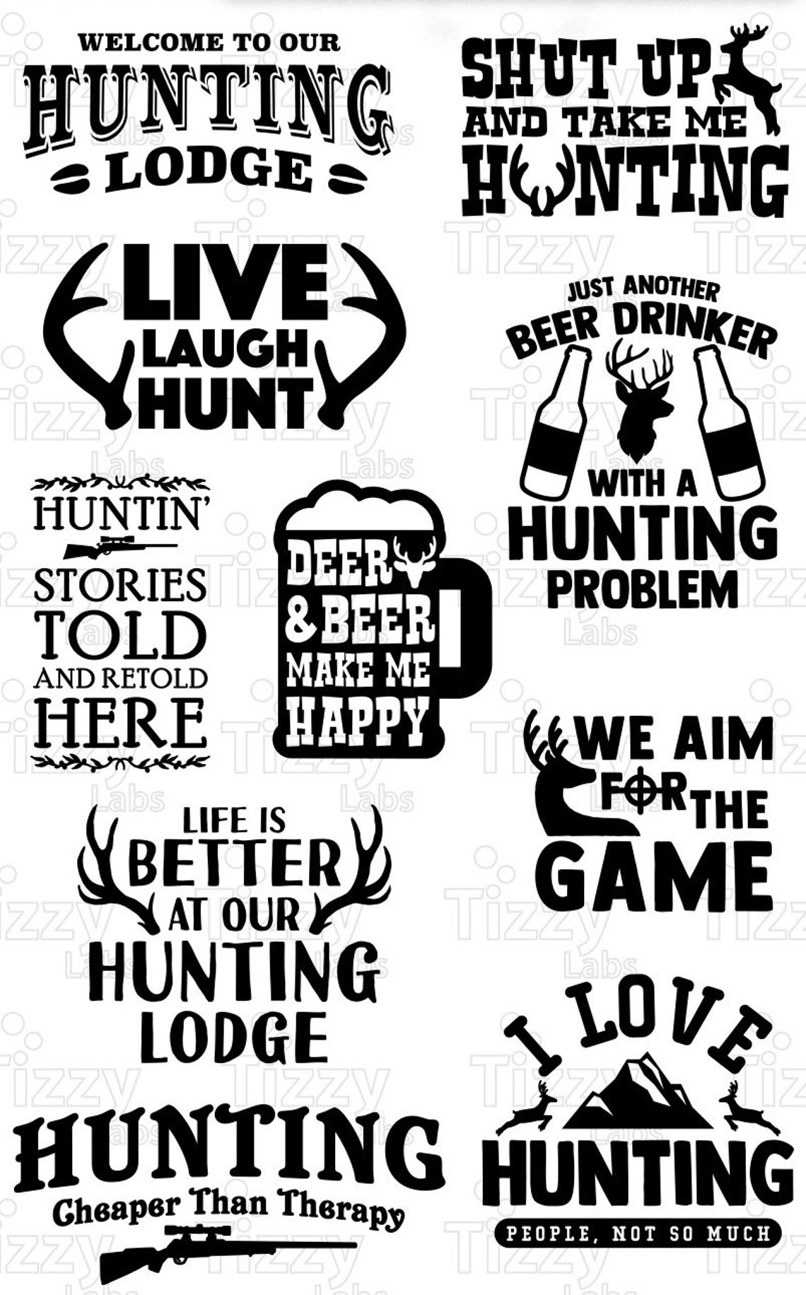 HUNTING Svg Bundle Set 2 HUNTING Signs Hunting Decor Svg Etsy