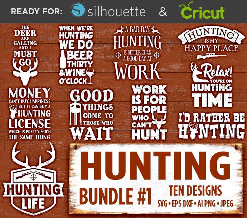 Download HUNTING Svg Bundle Set HUNTING Signs Hunting Decor Svg ...