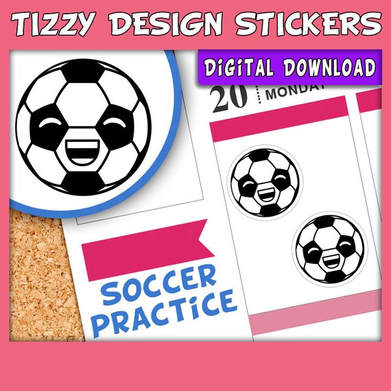 Soccer Ball Kawaii Stickers Soccer Practice Stickers Cute | Etsy