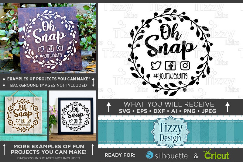 Oh Snap SVG Wedding Sign Take Photos Wedding Sign Svg | Etsy
