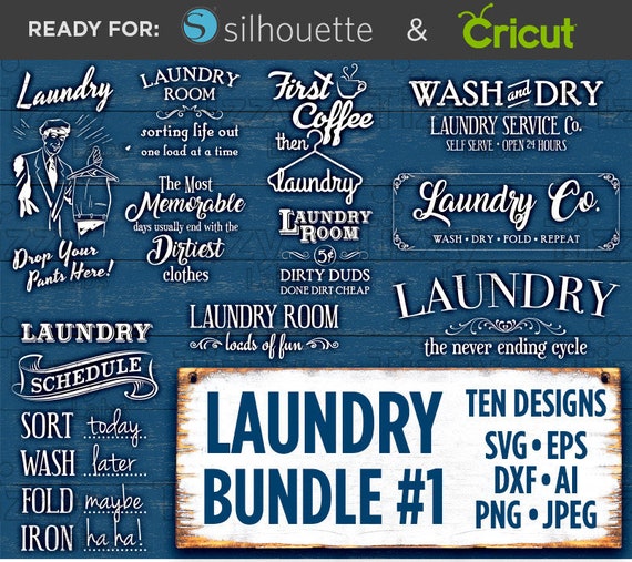 Laundry Room Decor Svg Bundle Set Svg Files Laundry Room Etsy