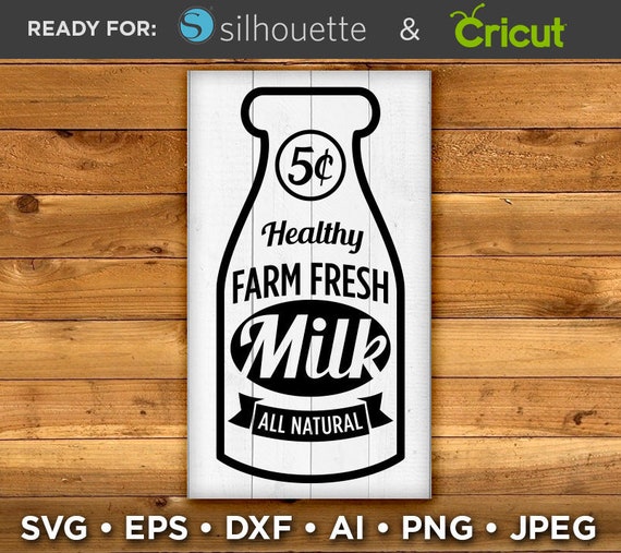 Country Kitchen Svg Farm Fresh Milk Svg Milk Bottle Svg Etsy