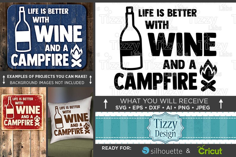 Download Life is Better with Wine and a Campfire SVG Camping Svg | Etsy