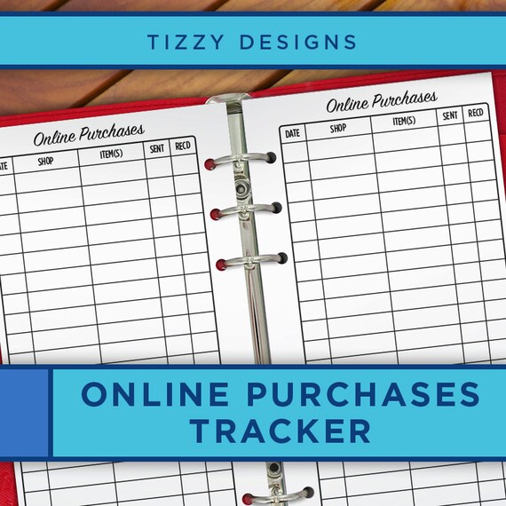 online purchases tracker printable checklist personal planner etsy