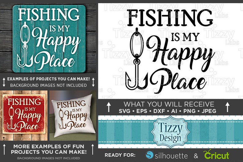 Download Fishing Is My Happy Place Svg File Fishing SVG Women | Etsy