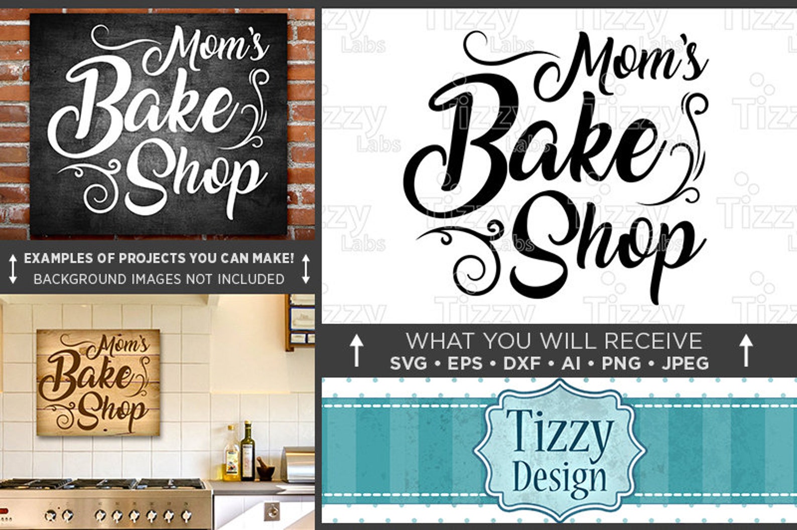 Moms Bakery SVG Mom's Bake Shop Country Kitchen SVG | Etsy
