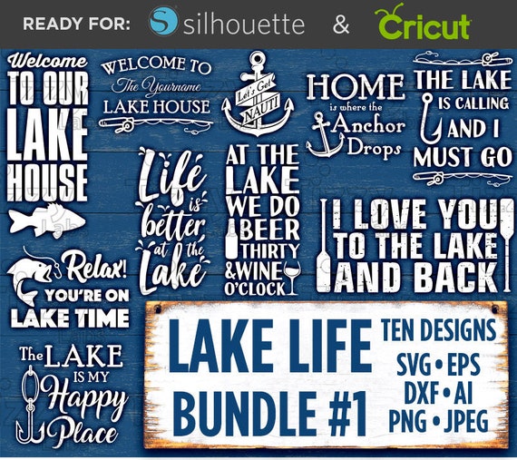 Download Lake Life Svg Bundle Set Lake Signs Lake Decor Svg Svg Files Etsy