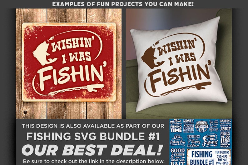 Download Wishin' I Was Fishin' Svg File Fishing SVG Women | Etsy