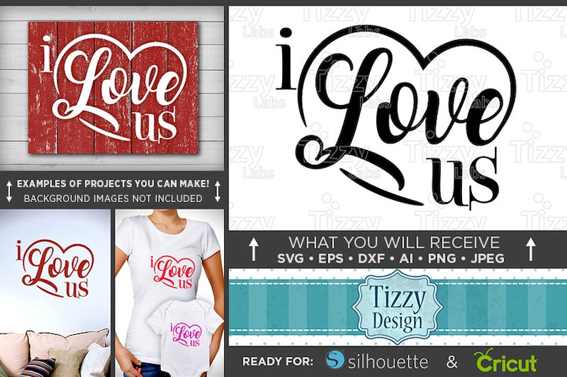 Download I Love Us SVG I Love Us Sign Rustic Valentines Day Decor | Etsy