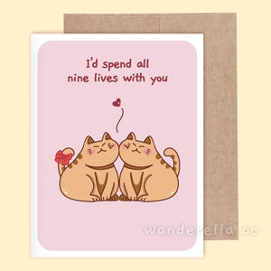 Cat Valentines Card, I Knead You, Cat Valentine Cards for Kids or Adult Cat Lovers, Galentine card, Cute Valentines, funny valentine card