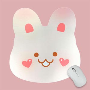 Bunny Mouse Pad | Gaming Mouse Pad | Cute Mouse Pad | Cute Office Decoration | Kawaii Mouse Pad | Cute Desk Mat | Bunny Mouse Pad | Rabbit