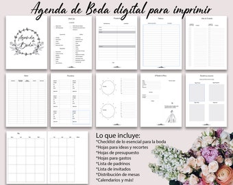 Agenda de Bodas / Planner para boda