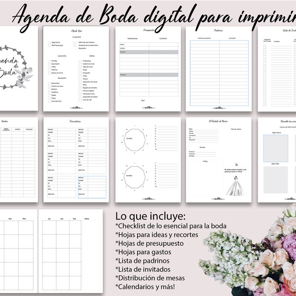 Agenda de Bodas / Planner para boda