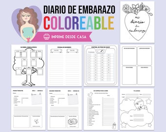 Diario de Embarazo Digital - Para Colorear-