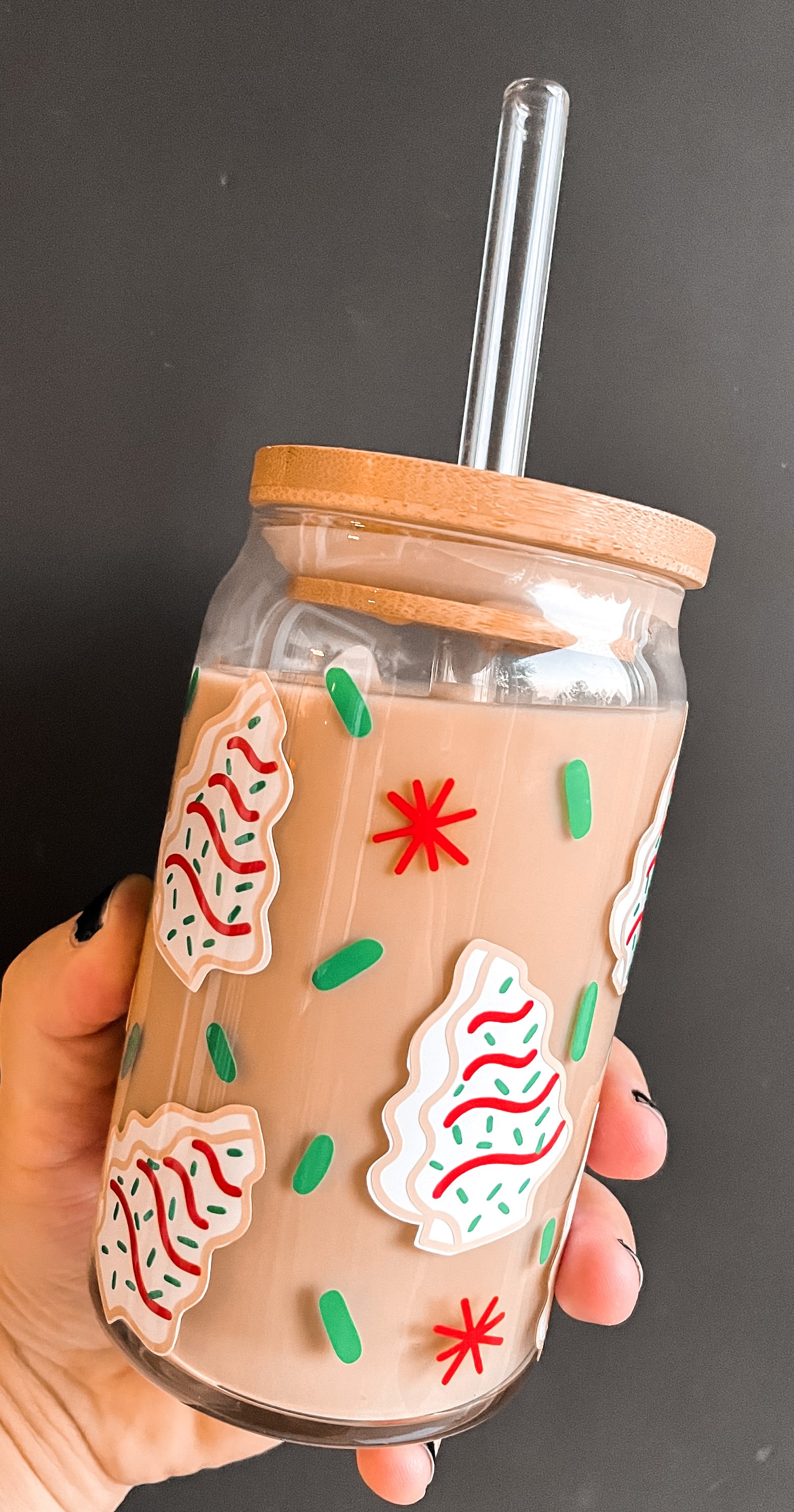 Christmas Tree Little Sprinkle Snack Cookie Iced Coffee Glass, Christmas  Snack Cup, Xmas Glass, Beer Glass Candy, Christmas Gift, Cake Tree 