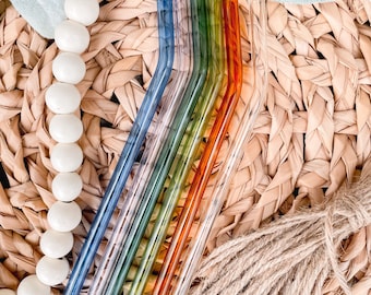 Glass Straw for Beer Can Glass | Glass Straws | Bamboo Lid Libbey Glass | Straw for Coffee Glass | Glass Straw Coffee Glass Straw | Gifts