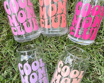Iced Coffee Cool Mom Club Can Glass | Coffee Glass | Mama Life Beer Glass | Gift for Her | Mom Iced Coffee Glass | Aesthetic | Mother&#39;s Day