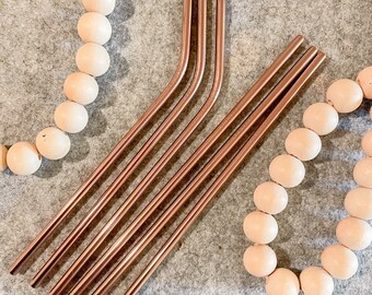 Rose Gold Metal Straw for Beer Can Glass | Black Metal Straws | Bamboo Lid Libbey Glass | Straw for Coffee Glass | Straw Coffee | Gifts