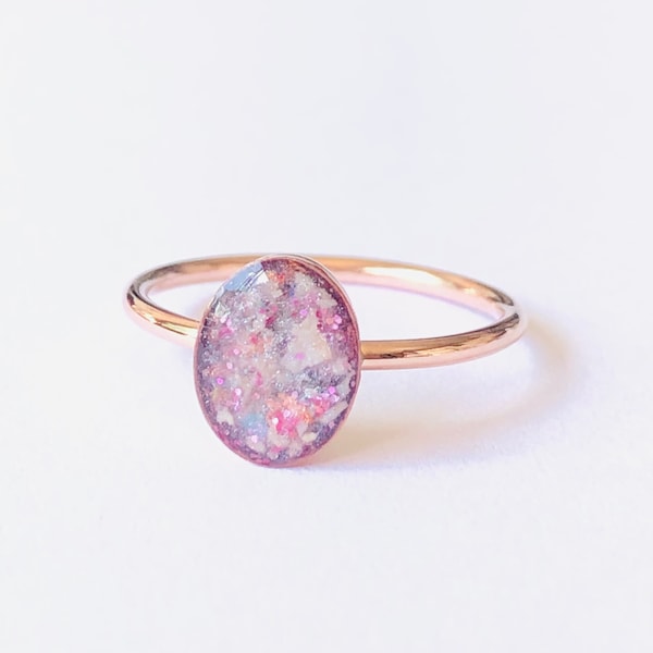 Rose Gold Oval Cremation Ring – Keepsake Ashes Memorial Ring