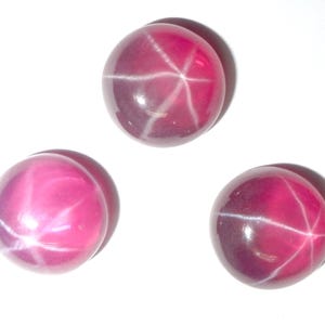 Lab-Created Star Ruby Cabochon, Transparent Round 12mm, 6-Rayed Gemstone