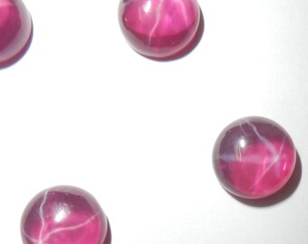 Lab-Created Star Ruby Cabochon, Transparent Purple Round Gemstone (10mm)