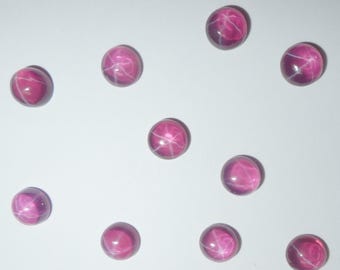 Lab-Created Star Ruby Cabochon, Transparent Round 6mm Gemstone