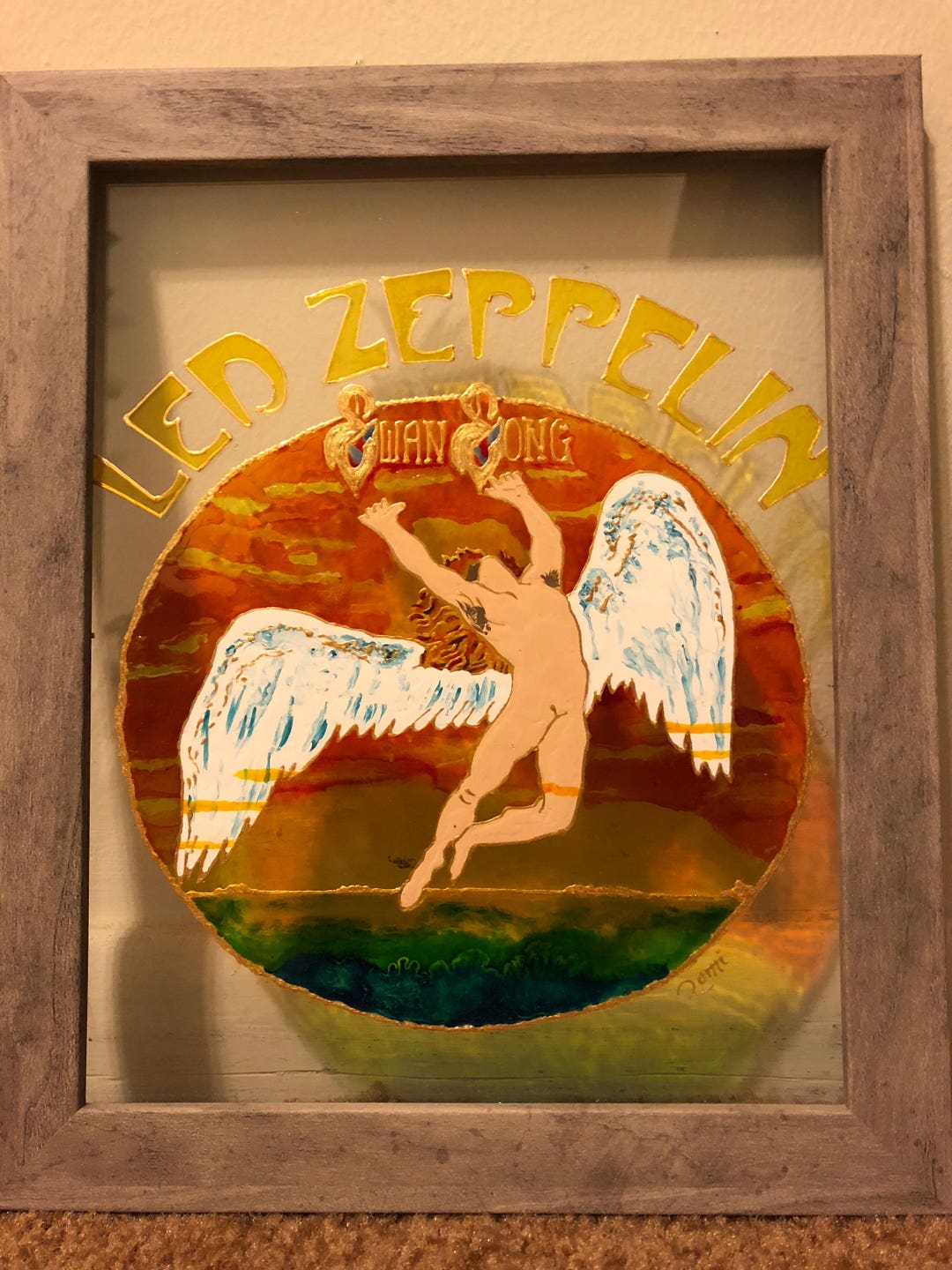Led Zeppelin Faux Stained Glass 8x10 Etsy