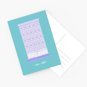 Postcard, Soho, New York City (USA), Travel souvenir, Illustration, Architecture, NYC postcard