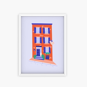 Affiche Beacon Hill, Boston (USA), Poster 8x10po / A4, Boston illustration